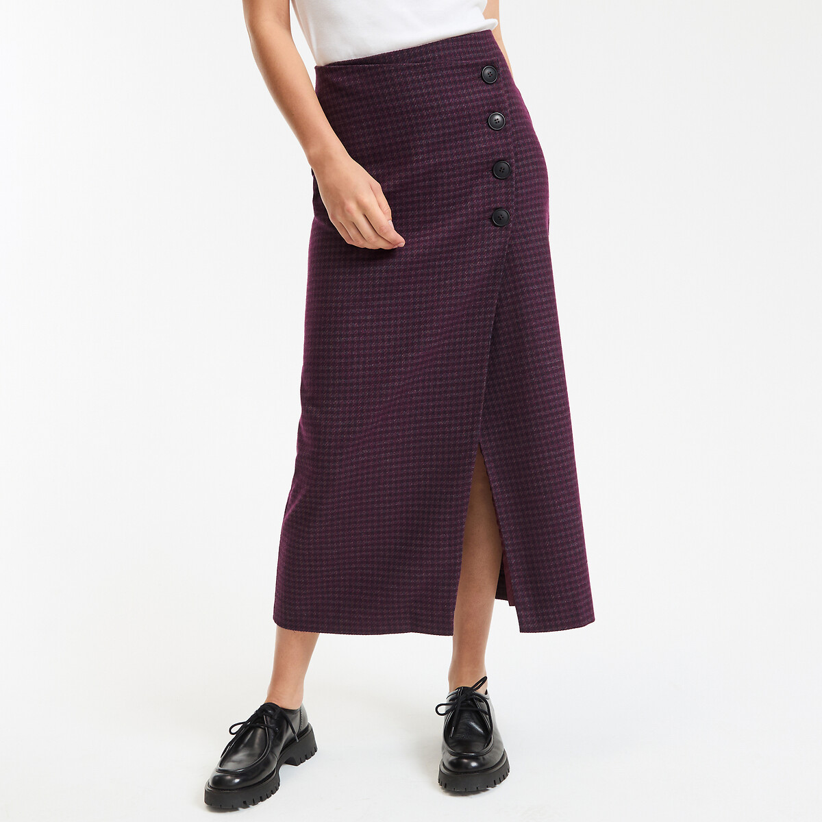 La Redoute Collections Μακριά καρό φούστα τύπου φάκελος