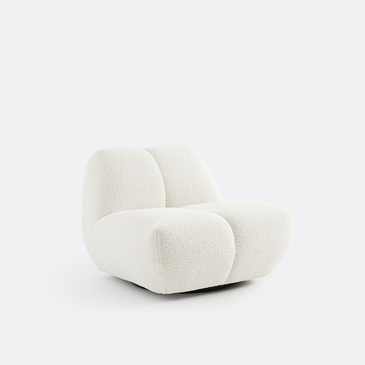 Περιστρεφόμενη πολυθρόνα με παχύ ύφασμα μπουκλέ Μ91xΠ92xΥ69cm