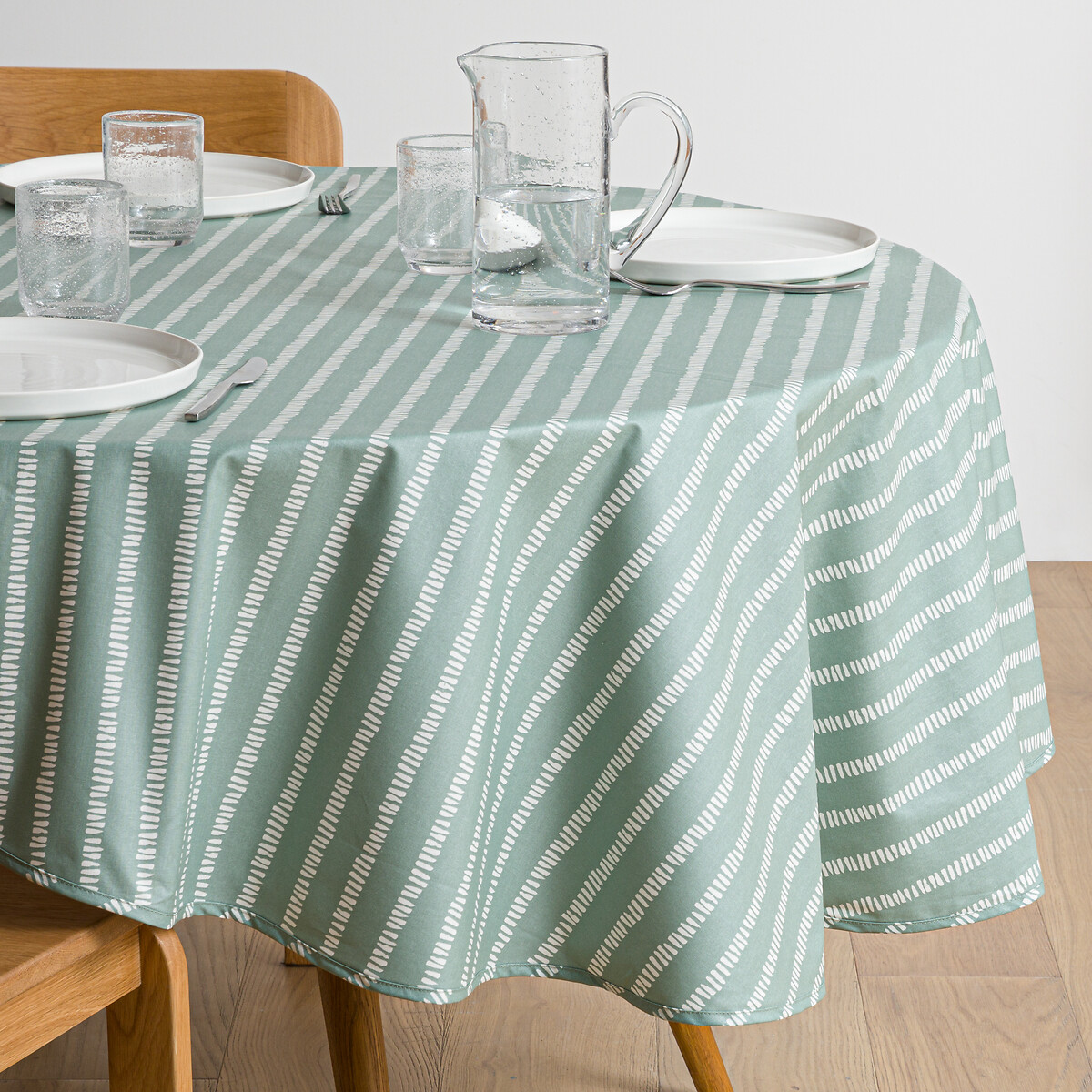 Στρογγυλό τραπεζομάντιλο από αδιαβροχοποιημένο βαμβάκι 160 cm