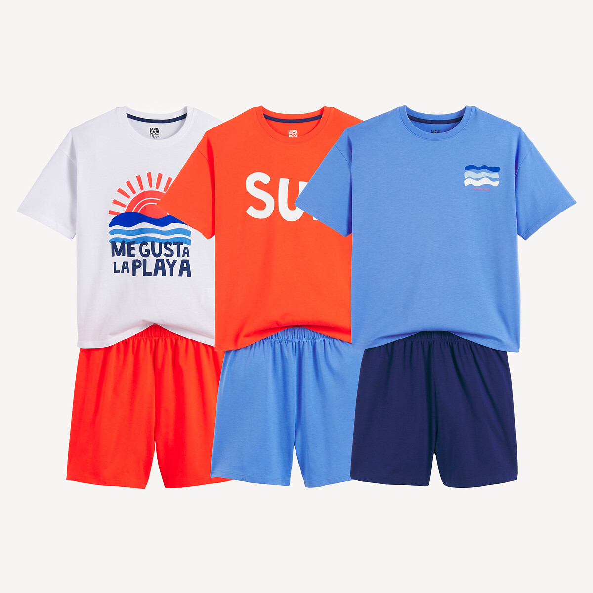 Σετ 3 βαμβακερά σορτς πιτζάμας