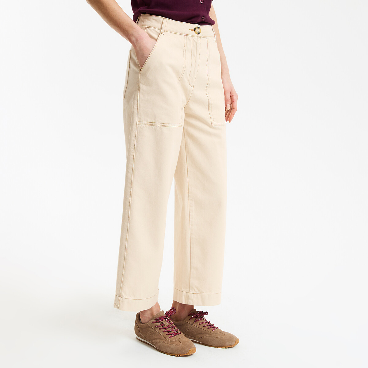 Τζιν παντελόνι φαρδύ 7/8 σε στυλ workwear