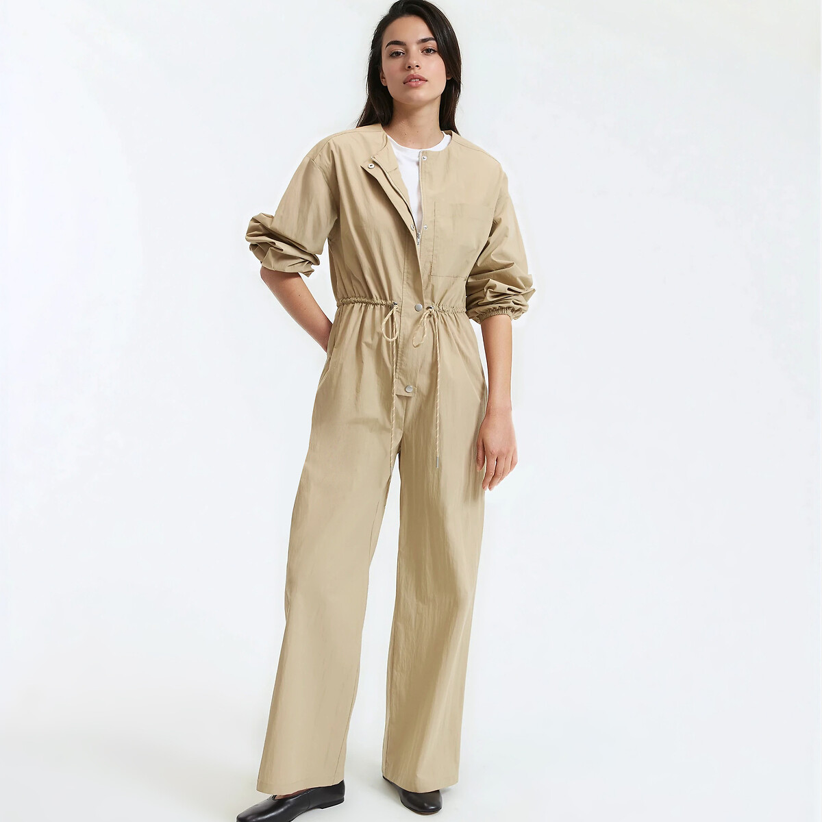 La Redoute Collections Ολόσωμη φόρμα με φαρδύ παντελόνι και μακριά μανίκια