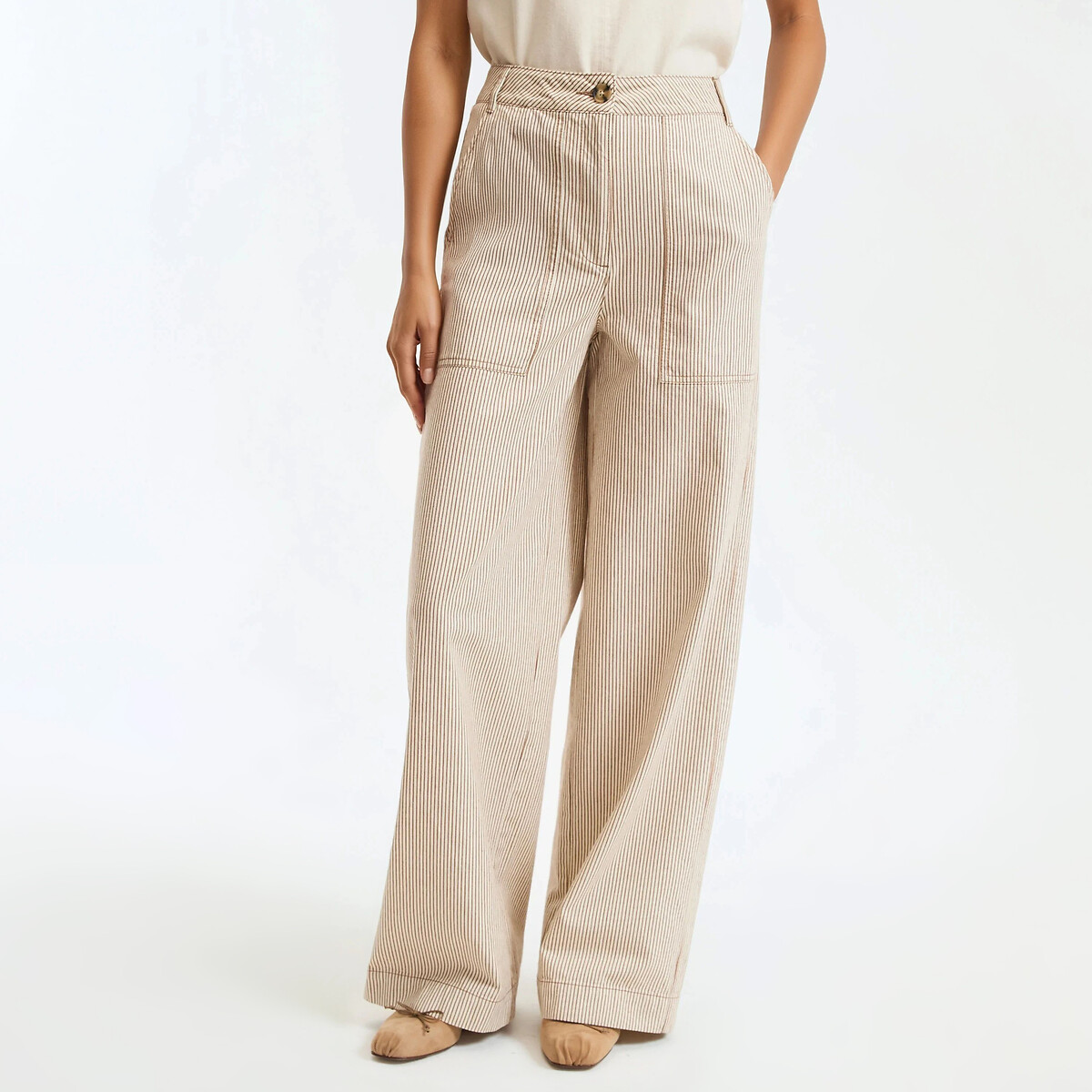 La Redoute Collections Φαρδιά παντελόνι carpenter με ρίγες