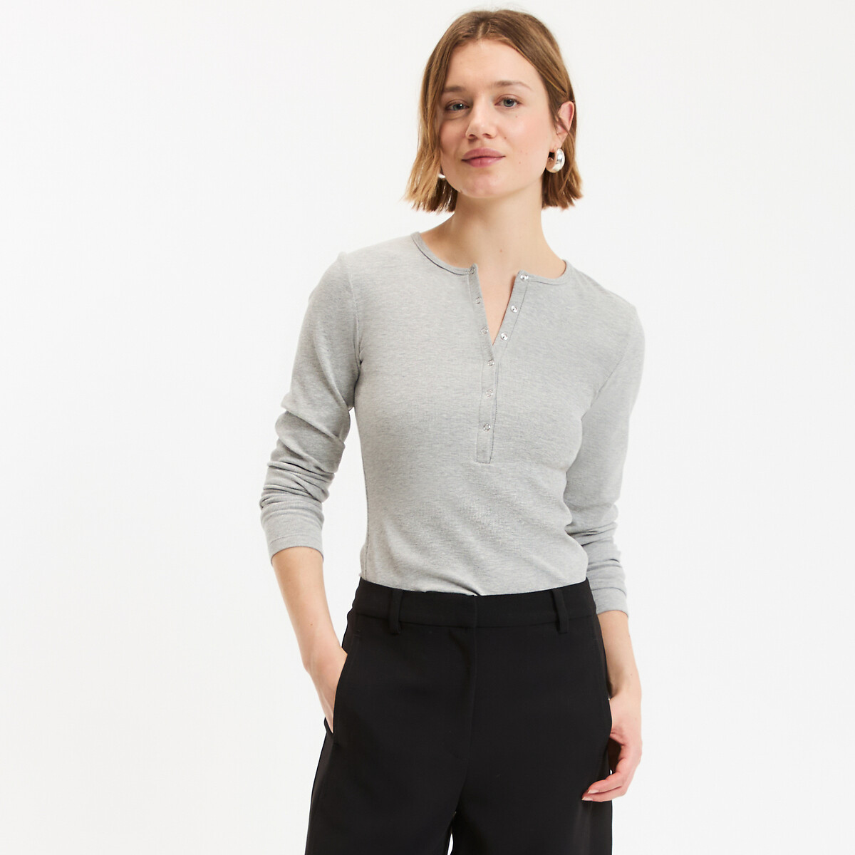 La Redoute Collections Μπλουζάκι με λαιμόκοψη τύπου τυνησιακή