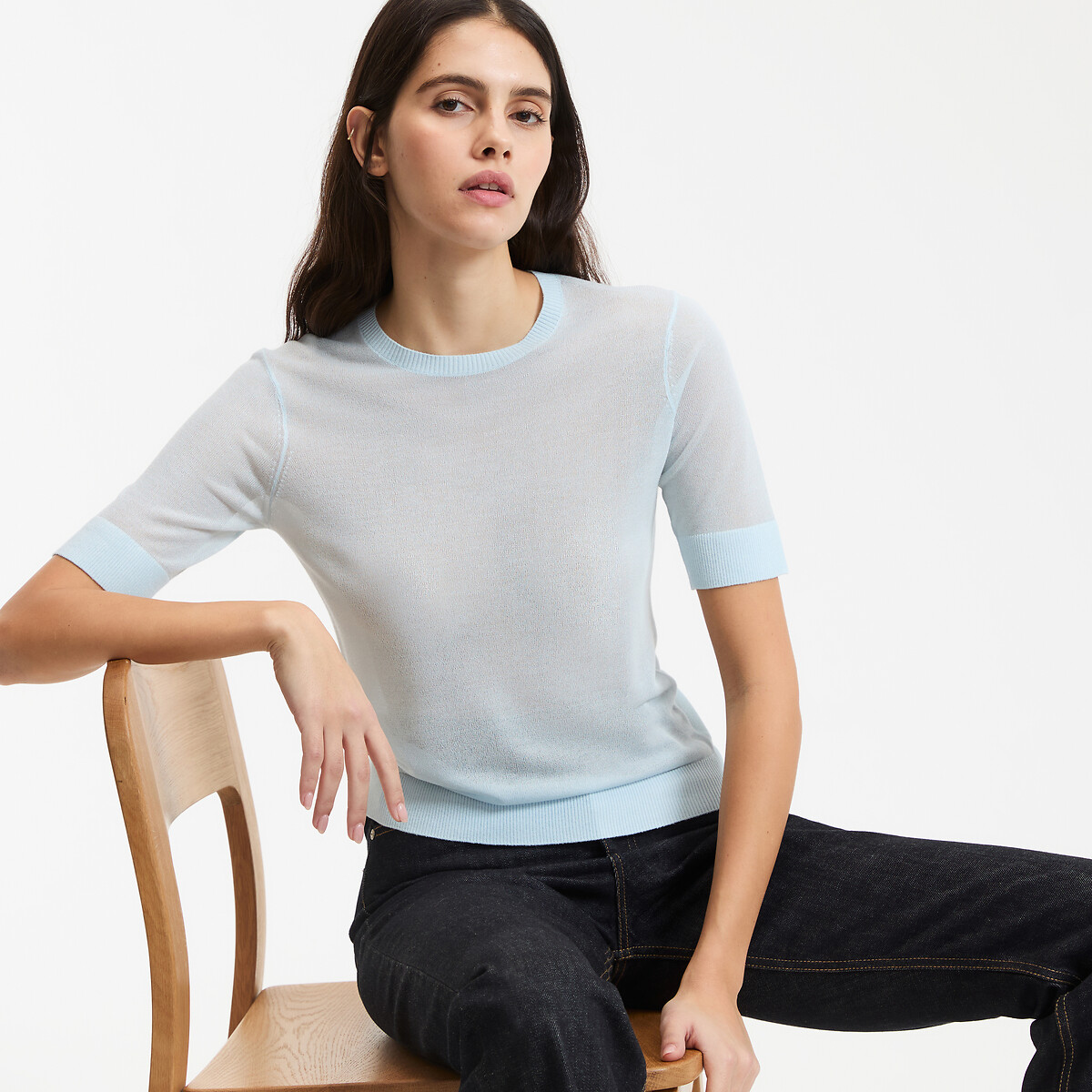 Πουλόβερ με στρογγυλή λαιμόκοψη