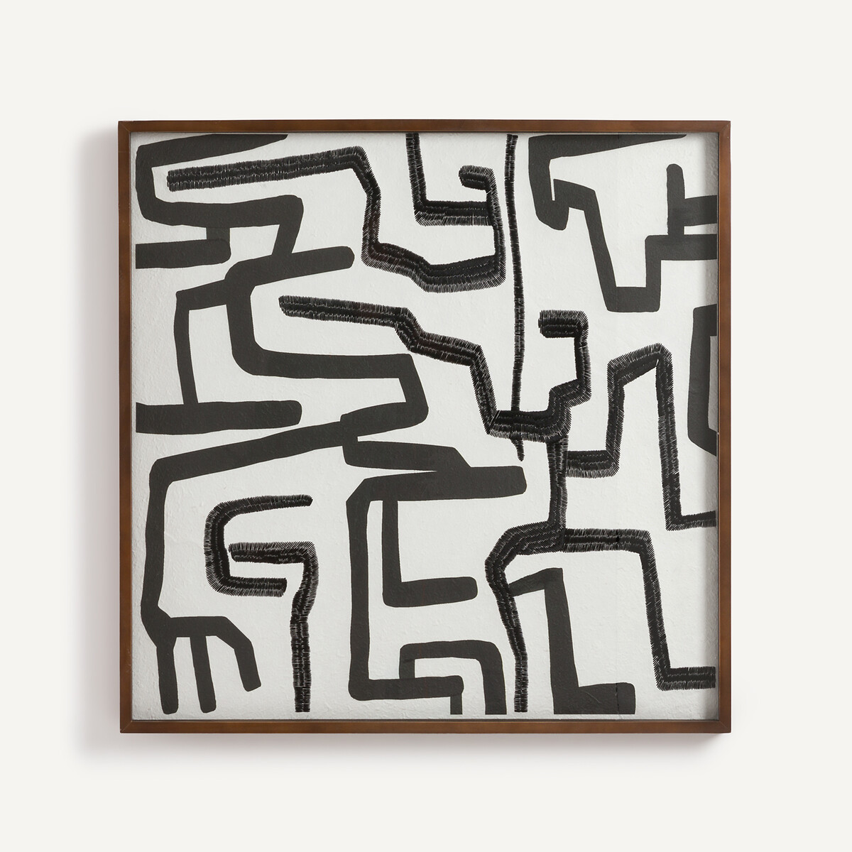 Χειροποίητος ζωγραφιστός και κεντημένος πίνακας από ριζόχαρτο Π76xΥ76cm