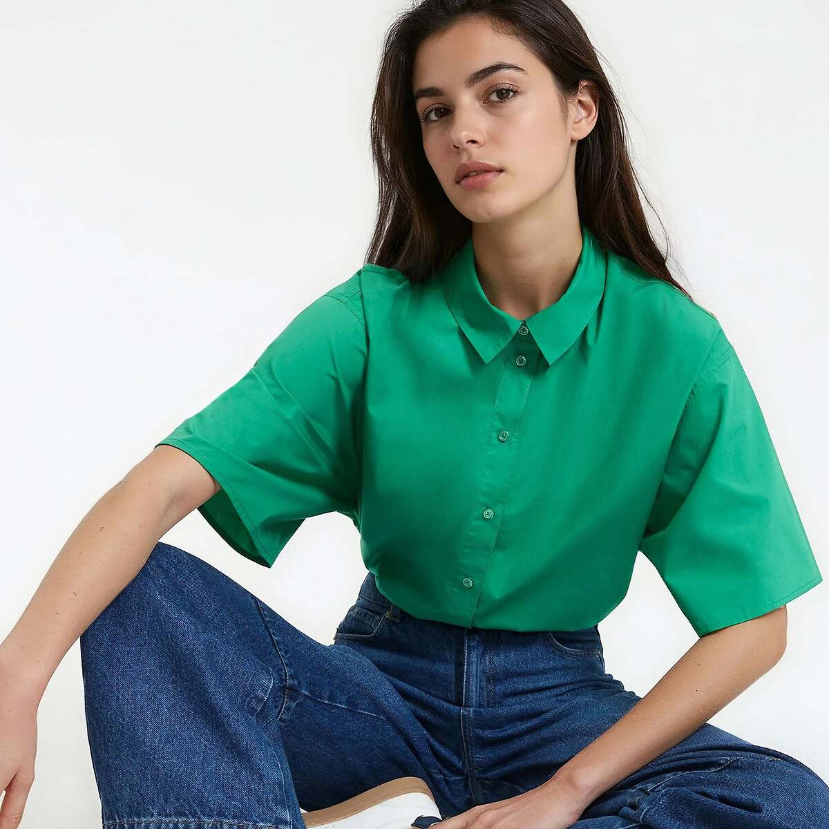 Πουκάμισο με κοντά μανίκια και κουμπιά μπροστά