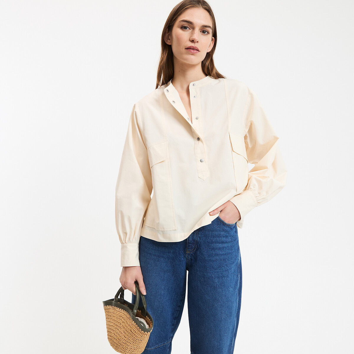 Πουκάμισο με γιακά μάο από βαμβάκι