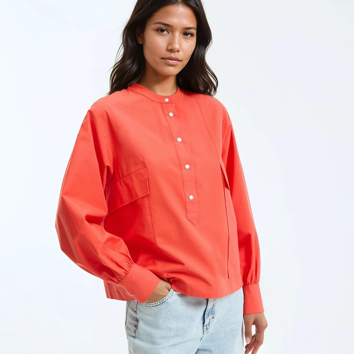 Πουκάμισο με γιακά μάο από βαμβάκι