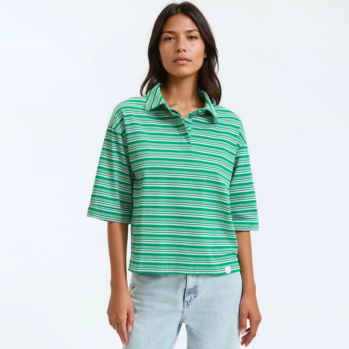 La Redoute Collections Κοντομάνικο μπλουζάκι πόλο με ρίγες