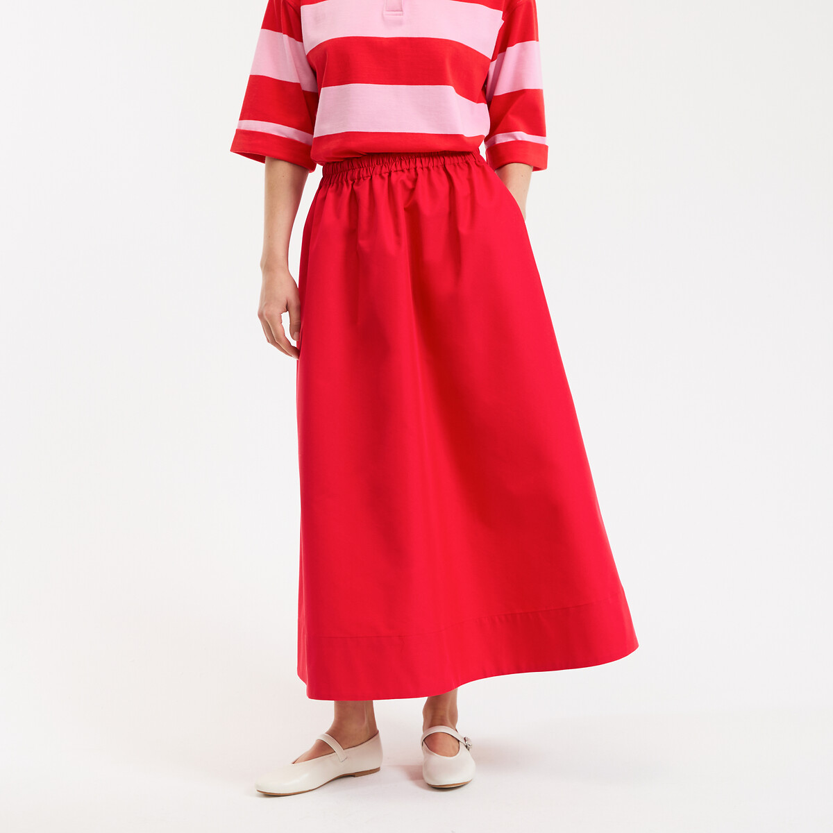 Μακριά φούστα σε γραμμή Α από βαμβακερό μείγμα