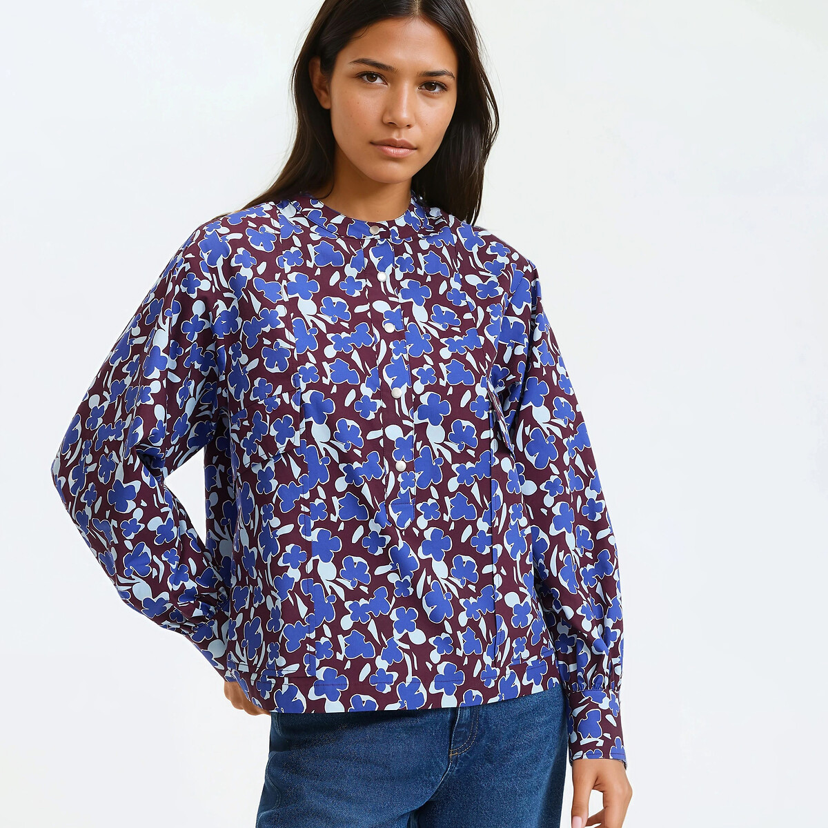 La Redoute Collections Πουκάμισο με γιακά μάο