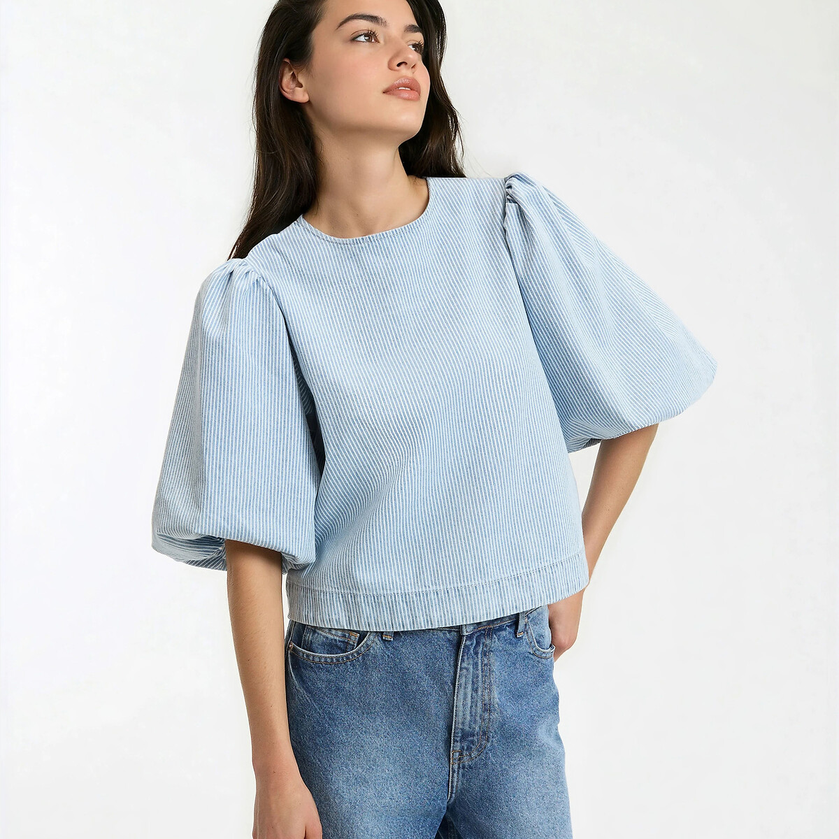 Κοντή μπλούζα με ρίγες