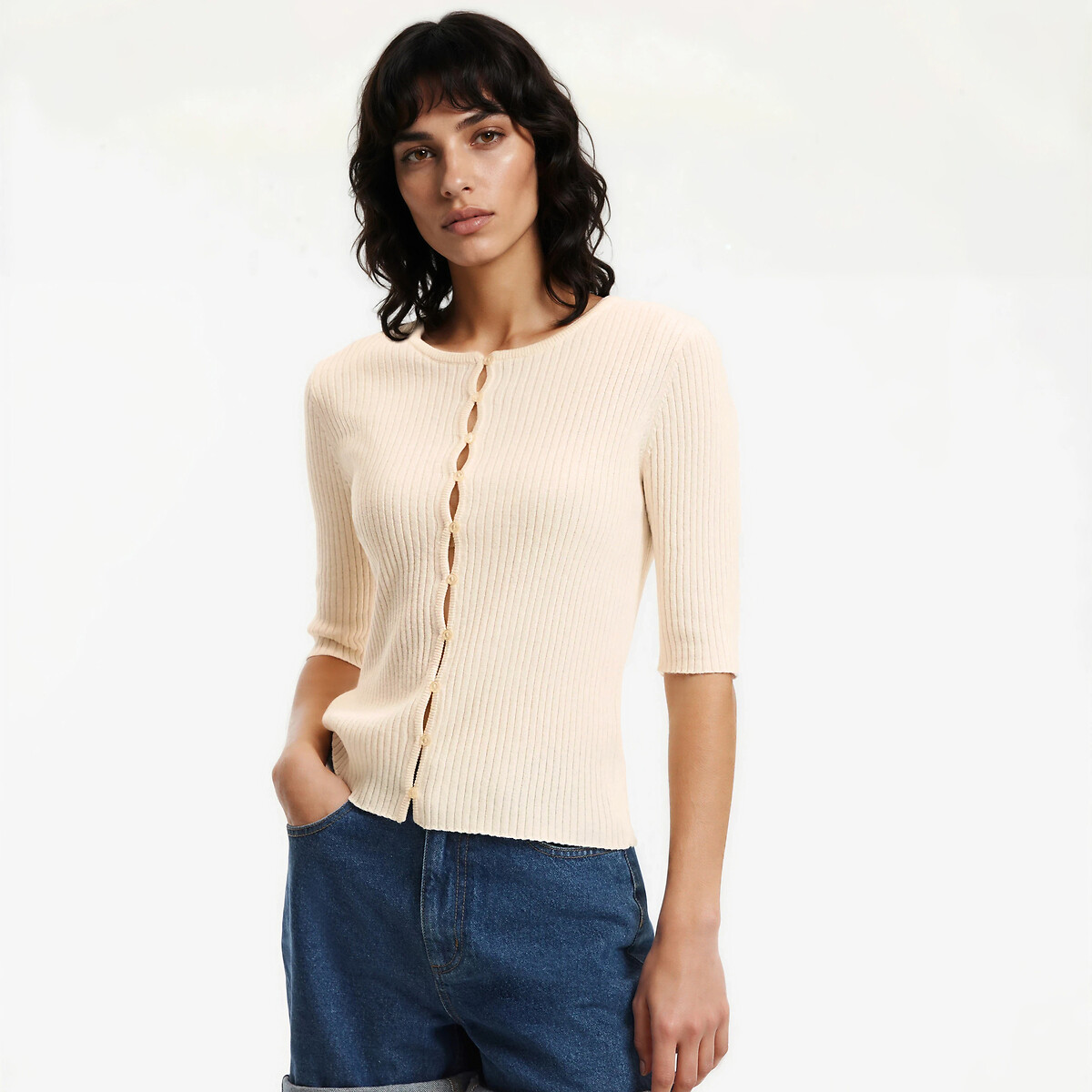 Πουλόβερ με στρογγυλή λαιμόκοψη