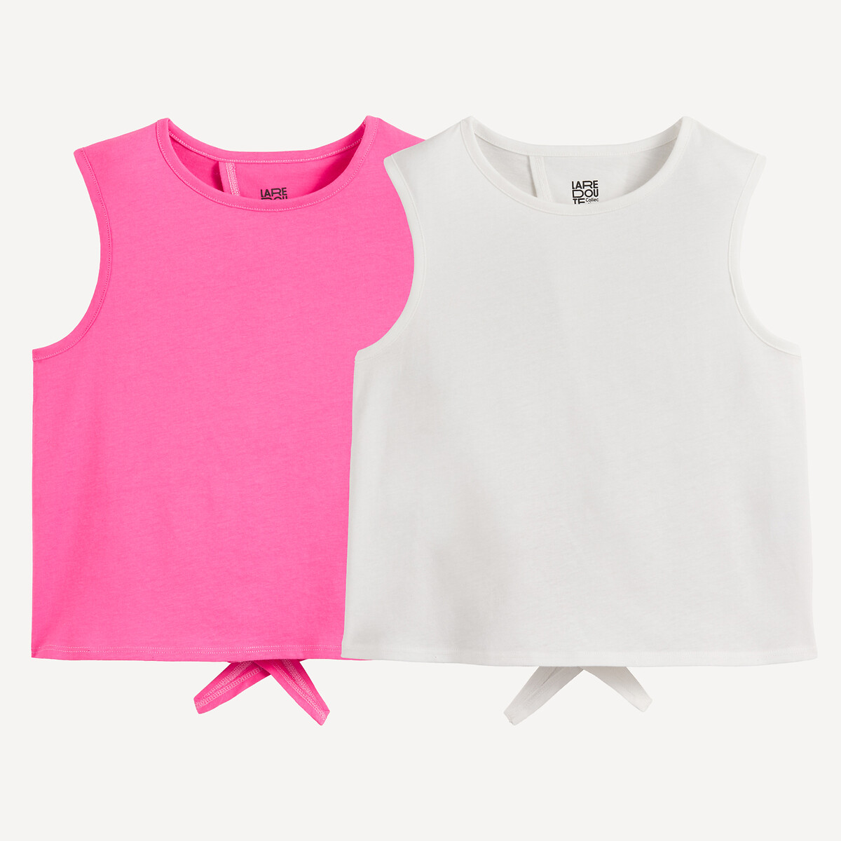 Σετ 2 αμάνικα τοπ με ανοιχτή πλάτη και δέσιμο με φιόγκο