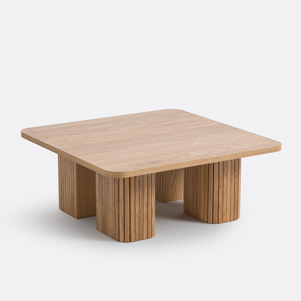 Τραπεζάκι σαλονιού από επενδυμένη δρυ Μ90xΠ90xΥ36cm