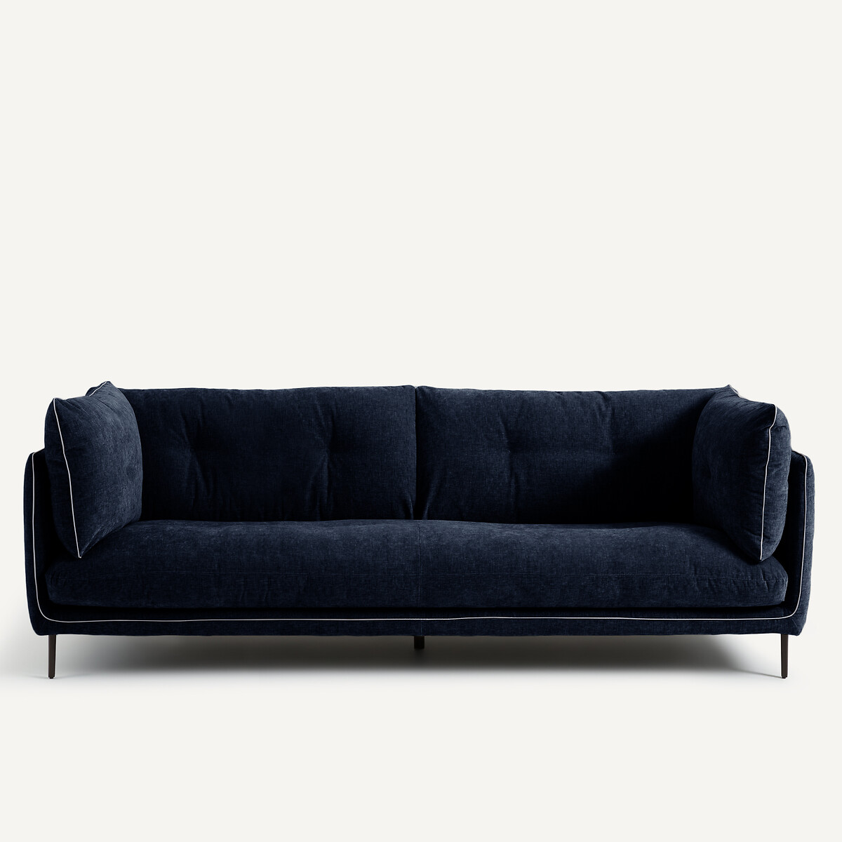 Καναπές από βελούδινο chenille Μ106xΠ221xΥ80cm