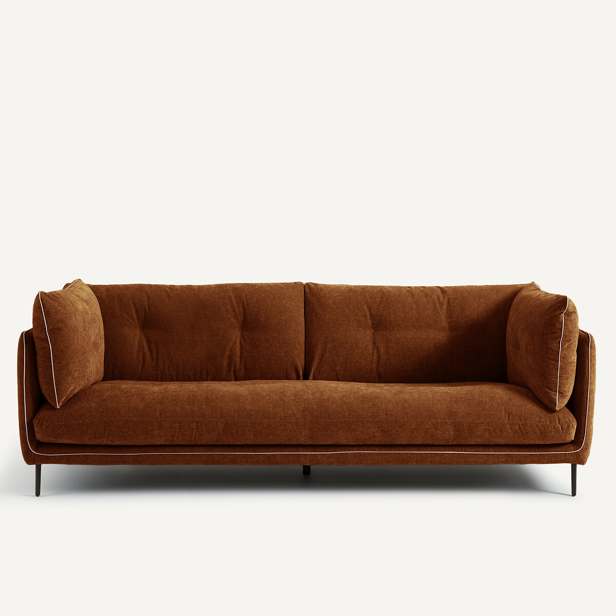 Καναπές από βελούδινο chenille Μ106xΠ221xΥ80cm