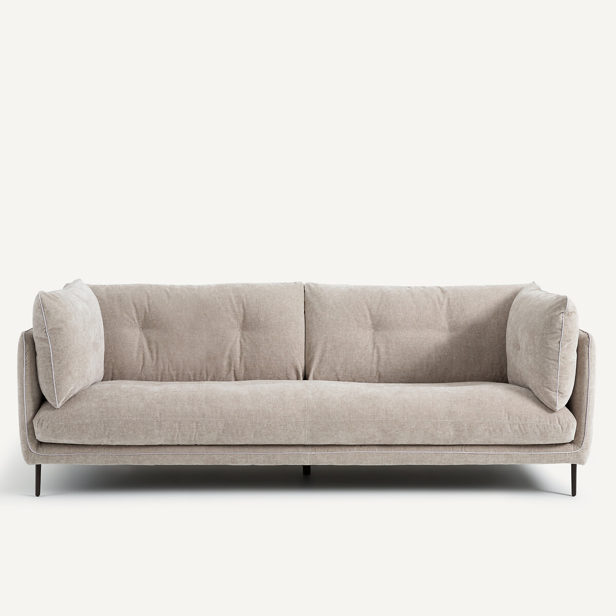 Καναπές από βελούδινο chenille Μ106xΠ221xΥ80cm