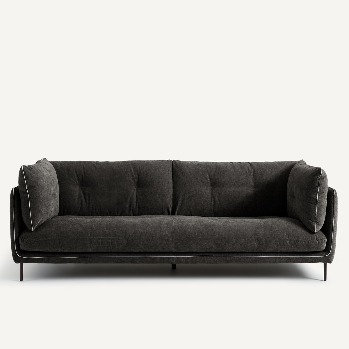 Καναπές από βελούδινο chenille Μ106xΠ221xΥ80cm