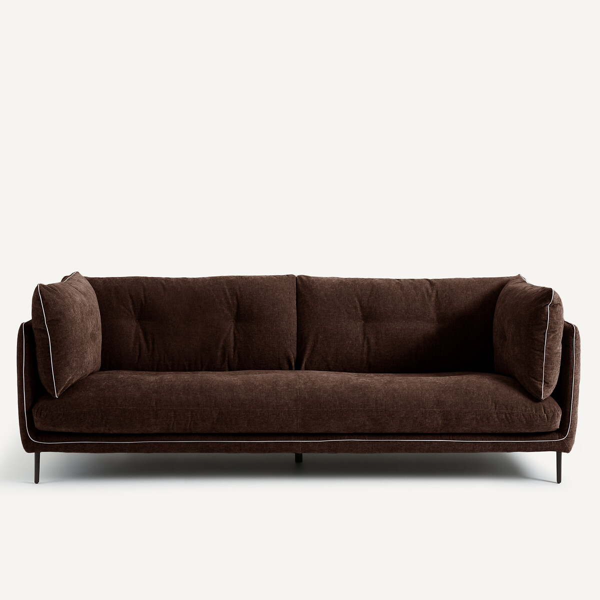 Καναπές από βελούδινο chenille Μ106xΠ221xΥ80cm