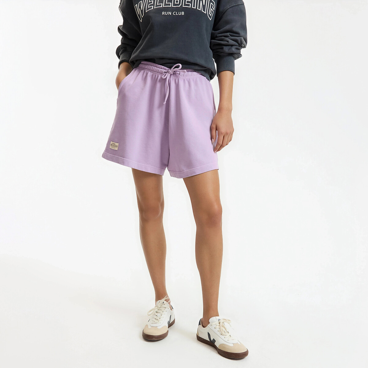 Σορτς από φούτερ με ελαστική μέση