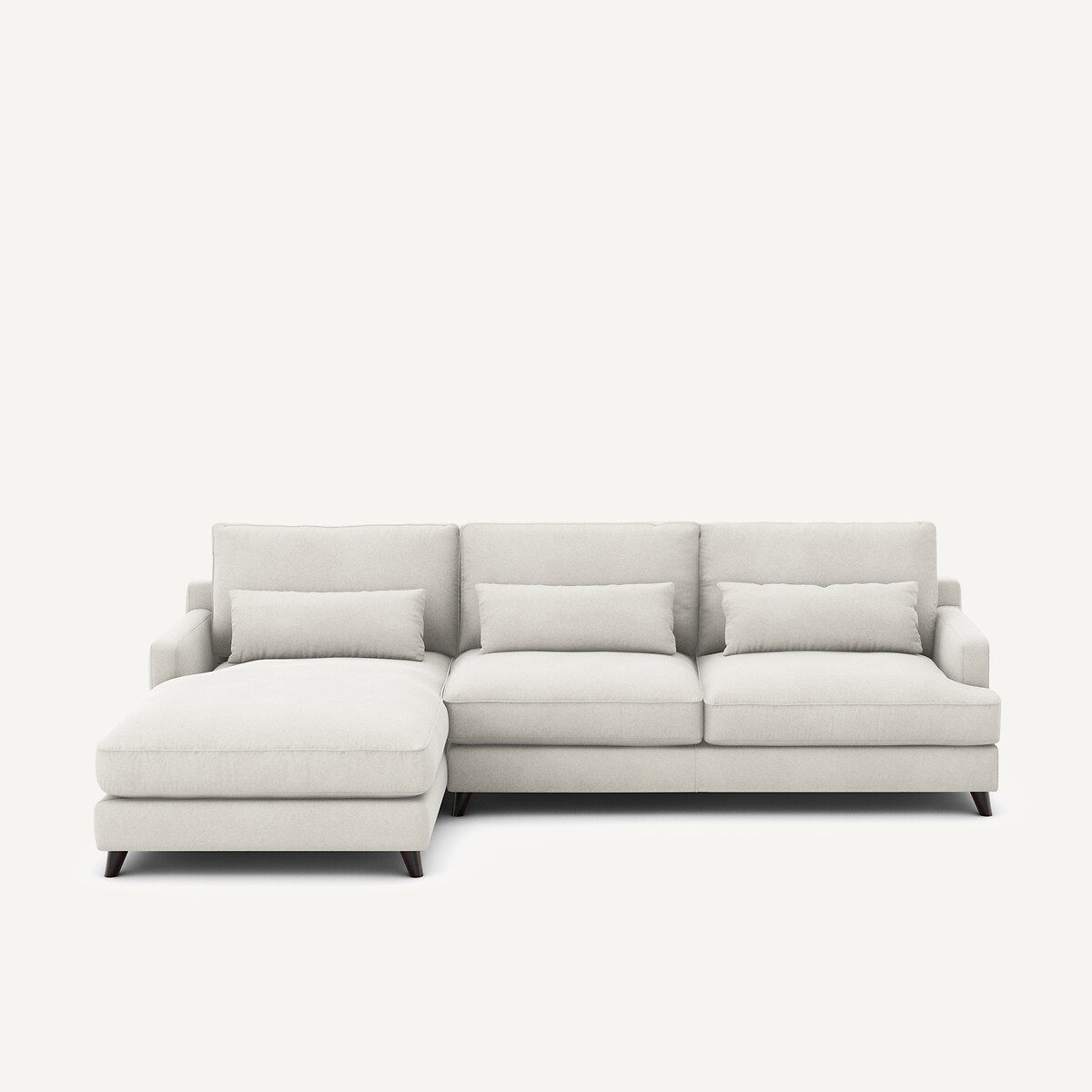 Γωνιακός καναπές από λινό βελούδο Μ172xΠ294xΥ83cm