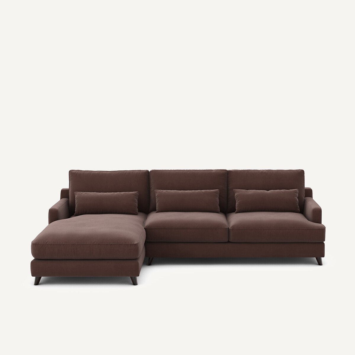 Γωνιακός καναπές από λινό βελούδο Μ172xΠ294xΥ83cm