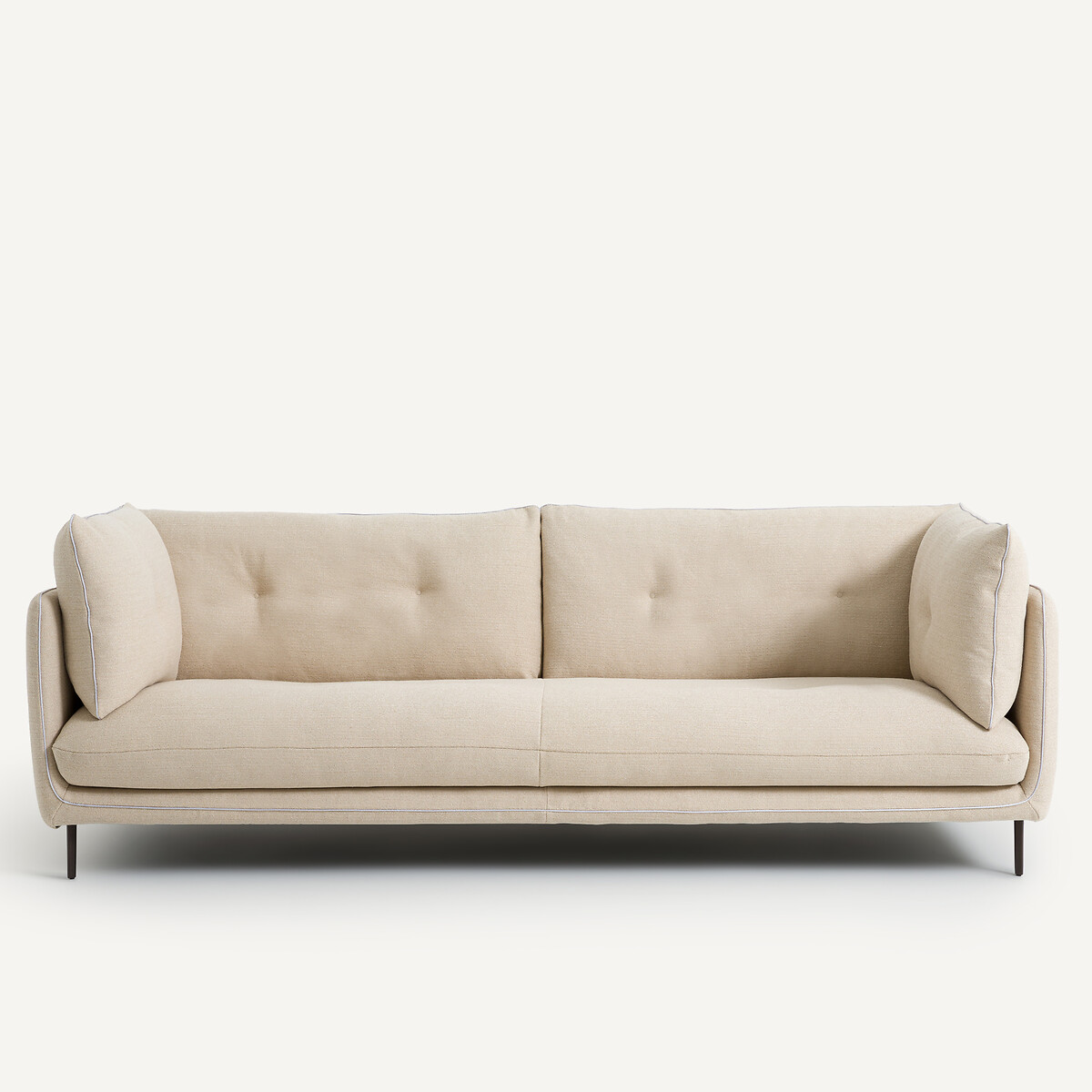 Καναπές με μελανζέ ύφασμα Μ106xΠ221xΥ80cm