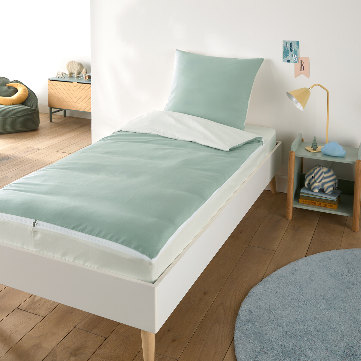 Σετ κρεβατιού Caradou® με δίχρωμο πάπλωμα 90x190 cm