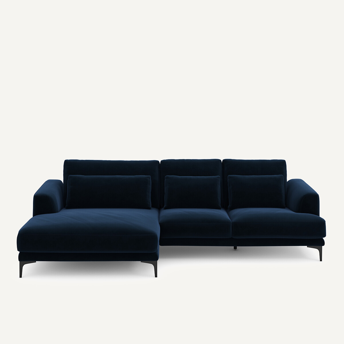 Γωνιακός καναπές αριστερός XL από βελούδο Μ149xΠ277xΥ83cm