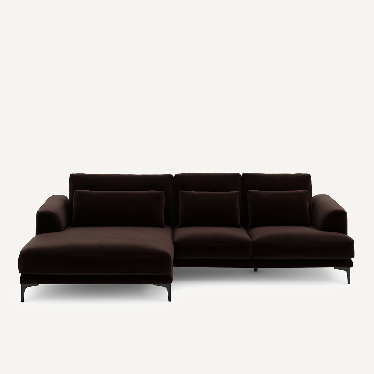 Γωνιακός καναπές αριστερός XL από βελούδο Μ149xΠ277xΥ83cm