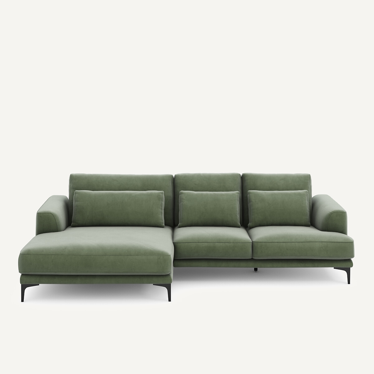 Γωνιακός καναπές αριστερός XL από βελούδο Μ149xΠ277xΥ83cm