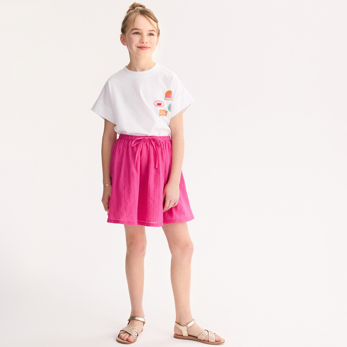 La Redoute Collections Κοντή φούστα από ανάγλυφο ύφασμα με ελαστική μέση