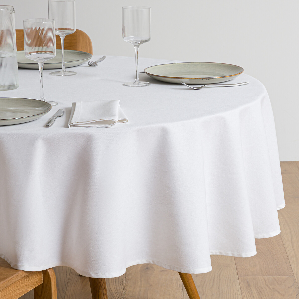 Στρογγυλό τραπεζομάντηλο από βαμβάκι 160 cm