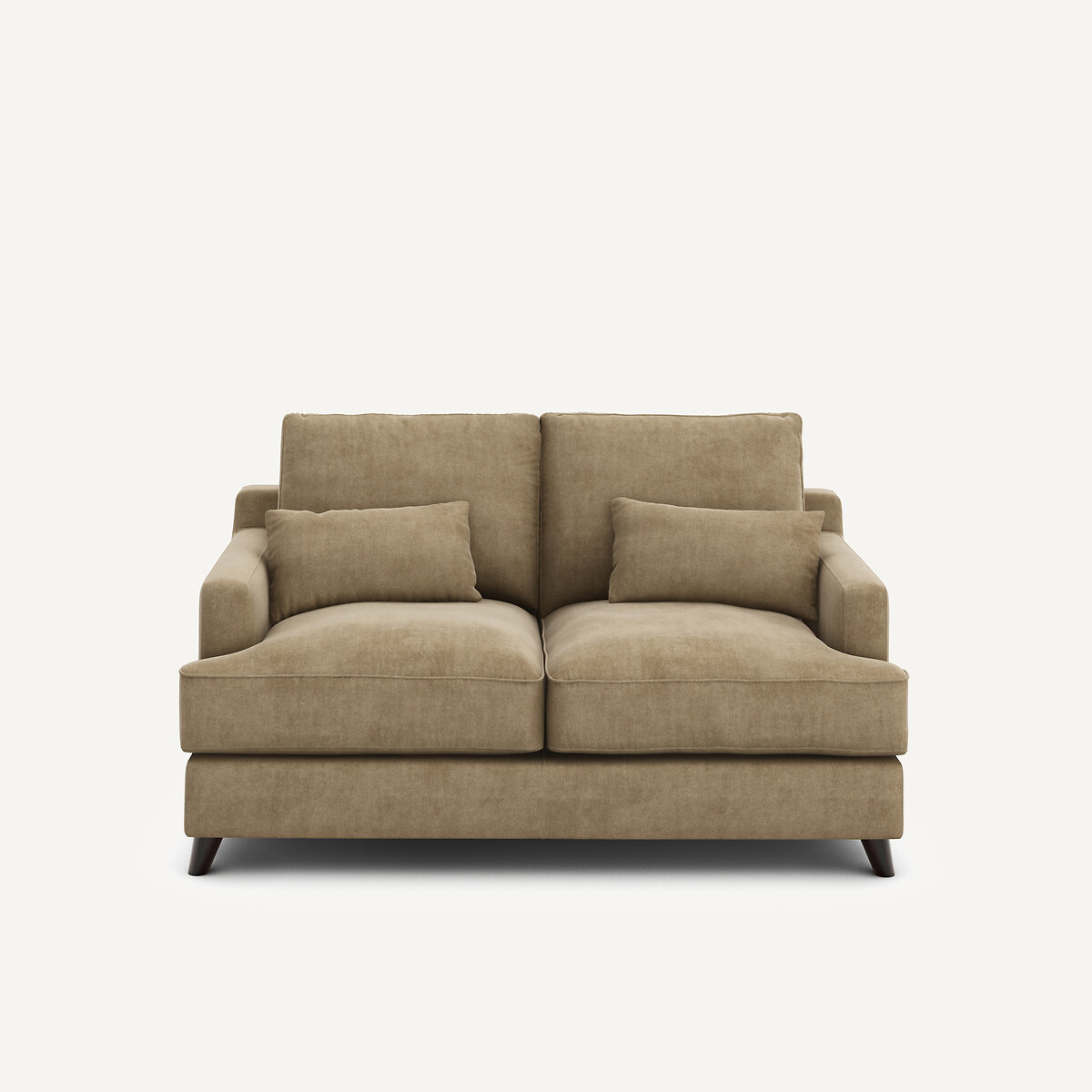 Καναπές compact 2 θέσεων από βελούδο stonewashed Μ100xΠ150xΥ83cm