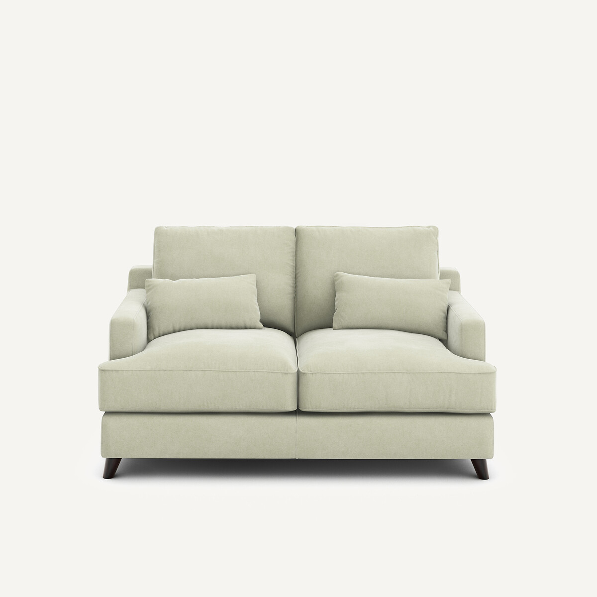 Καναπές compact 2 θέσεων από βελούδο stonewashed Μ100xΠ150xΥ83cm