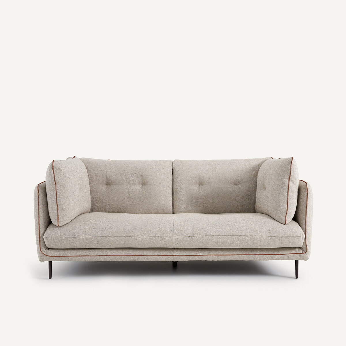 Καναπές compact από βισκόζη και λινό Μ106xΠ201xΥ80cm