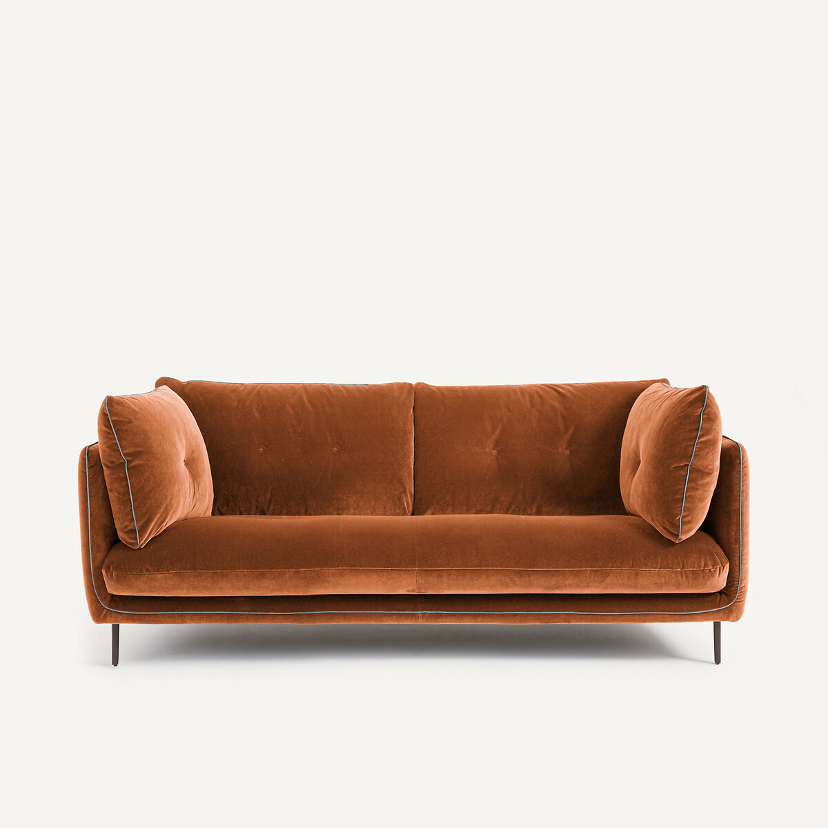 Compact καναπές από βελούδο Μ106xΠ201xΥ80cm