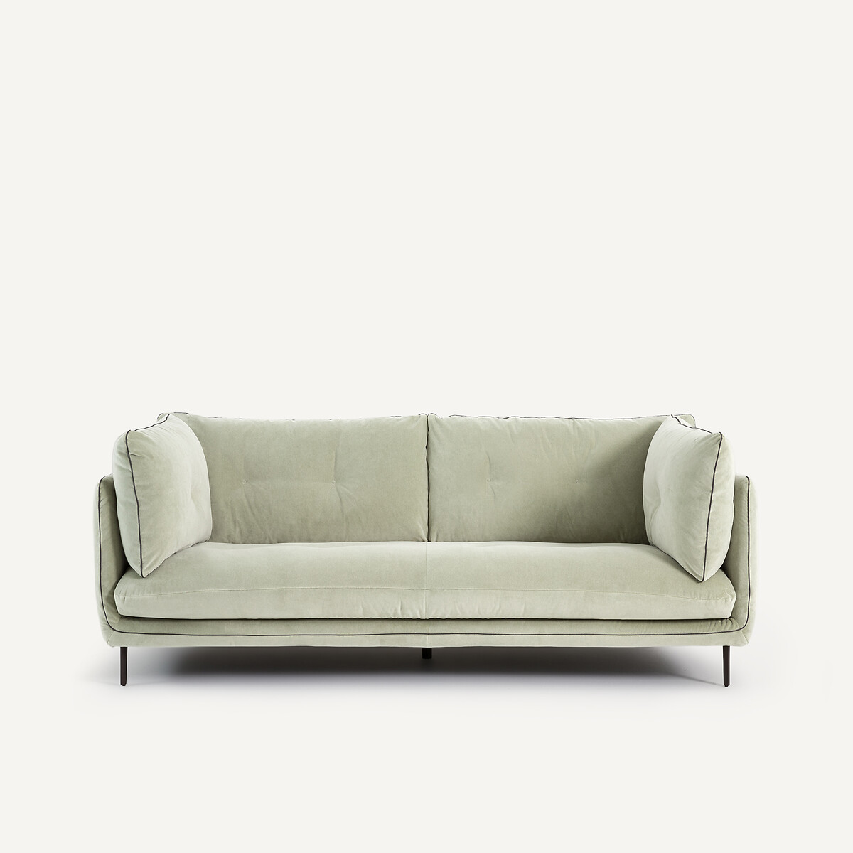 Καναπές compact από βελούδο stonewashed Μ106xΠ201xΥ80cm