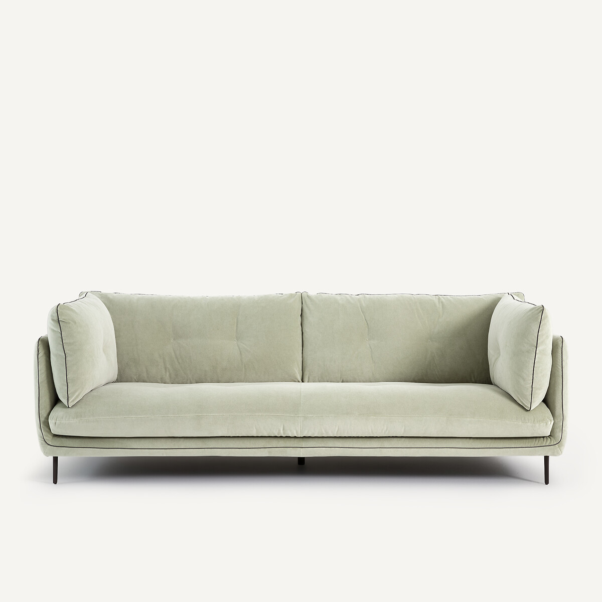 Καναπές από βελούδο stonewashed Μ106xΠ221xΥ80cm