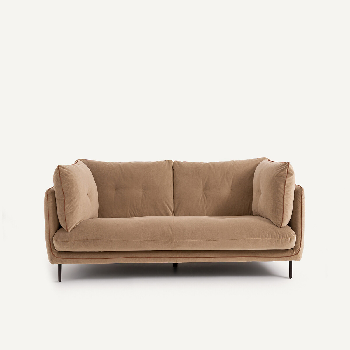 Καναπές 2 θέσεων από βελούδο stonewashed Μ106xΠ181xΥ80cm