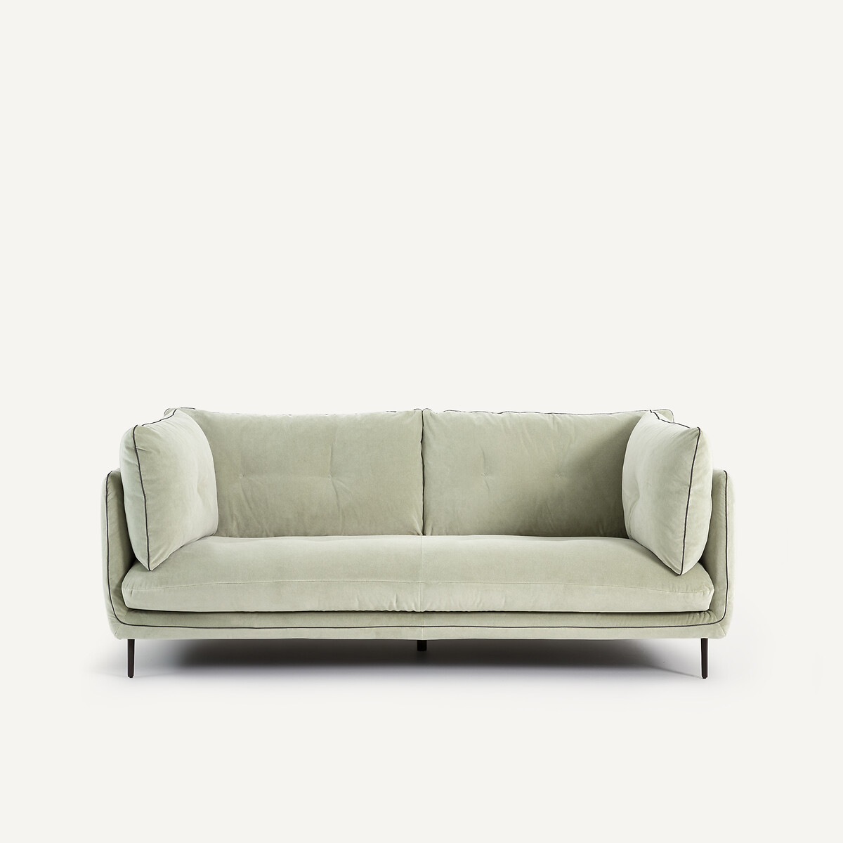 Καναπές 2 θέσεων από βελούδο stonewashed Μ106xΠ181xΥ80cm