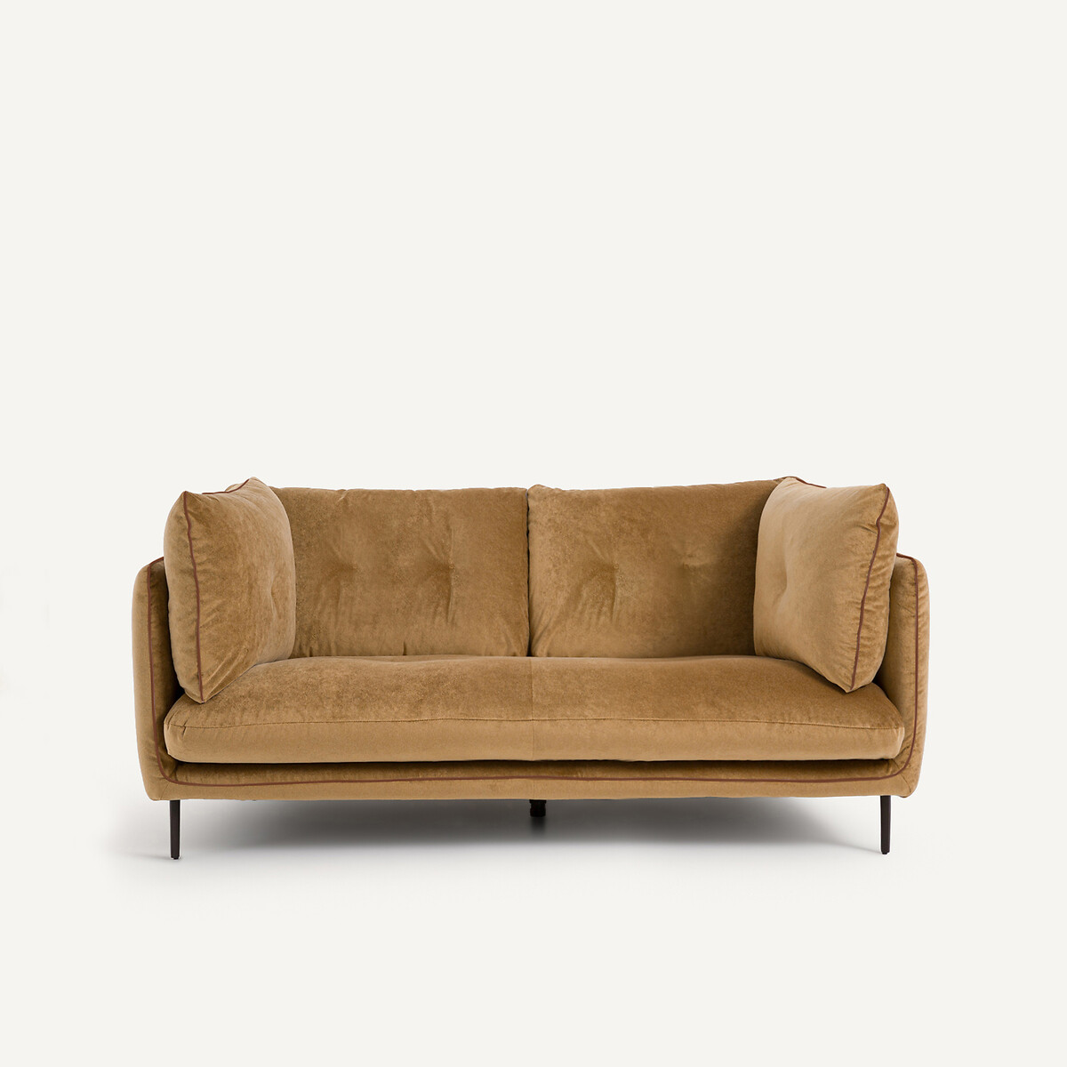 Καναπές 2 θέσεων από λινό βελούδο Μ106xΠ181xΥ80cm