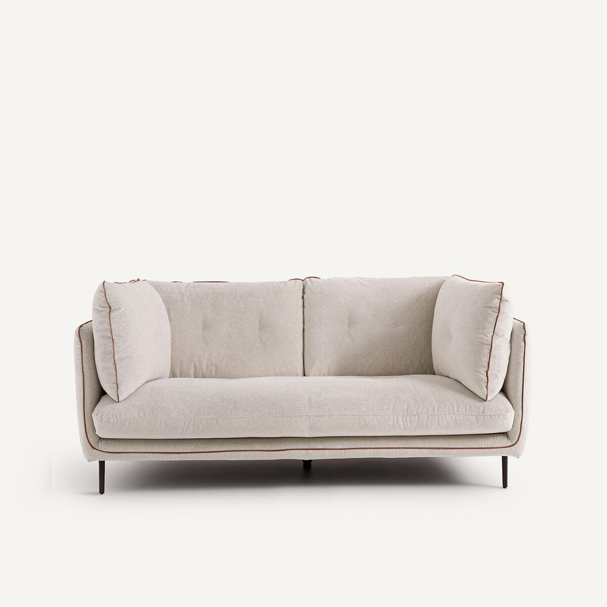 Καναπές 2 θέσεων από λινό βελούδο Μ106xΠ181xΥ80cm