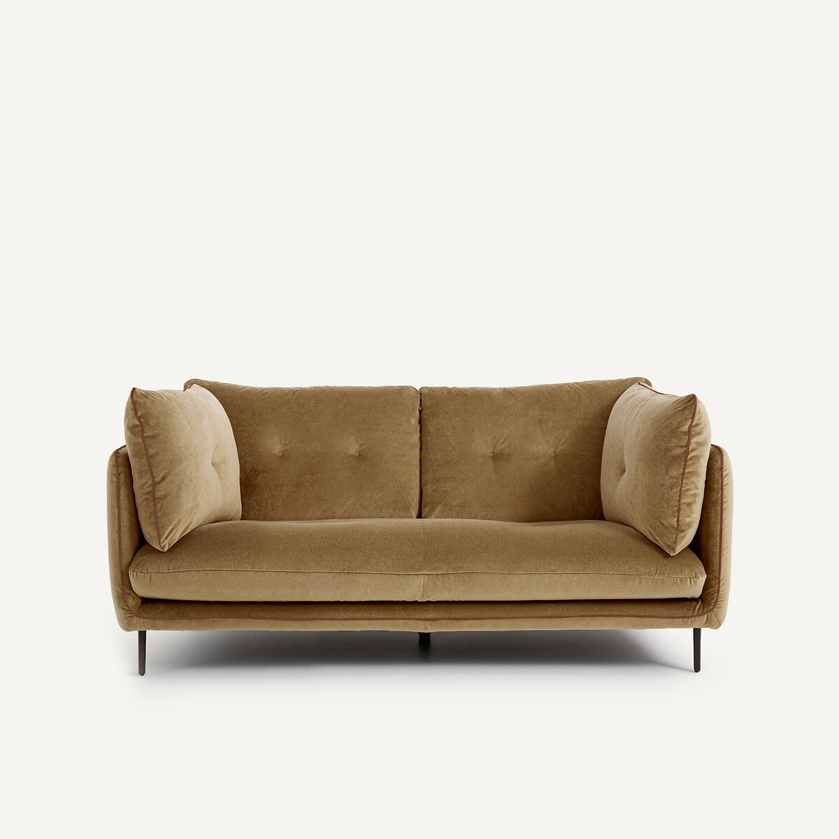 Καναπές 2 θέσεων από λινό βελούδο Μ106xΠ181xΥ80cm