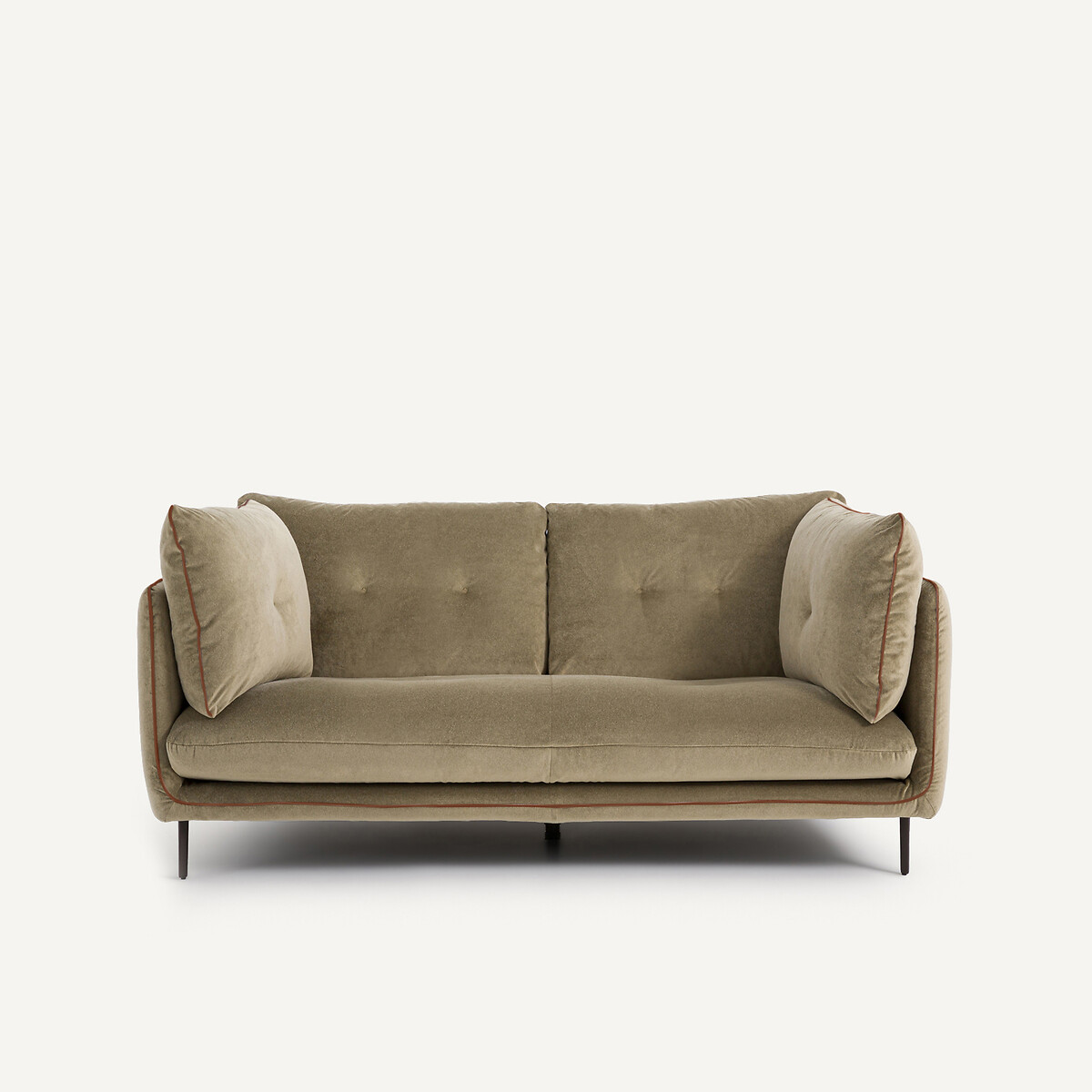 Καναπές 2 θέσεων από λινό βελούδο Μ106xΠ181xΥ80cm