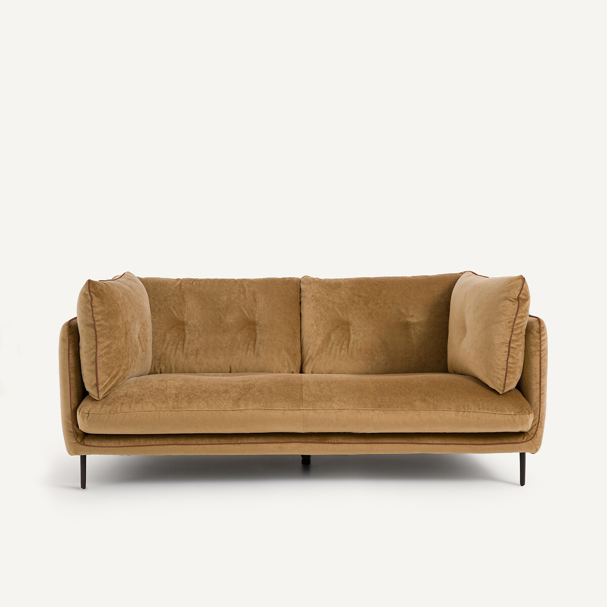 Compact καναπές από λινό βελούδο Μ106xΠ201xΥ80cm