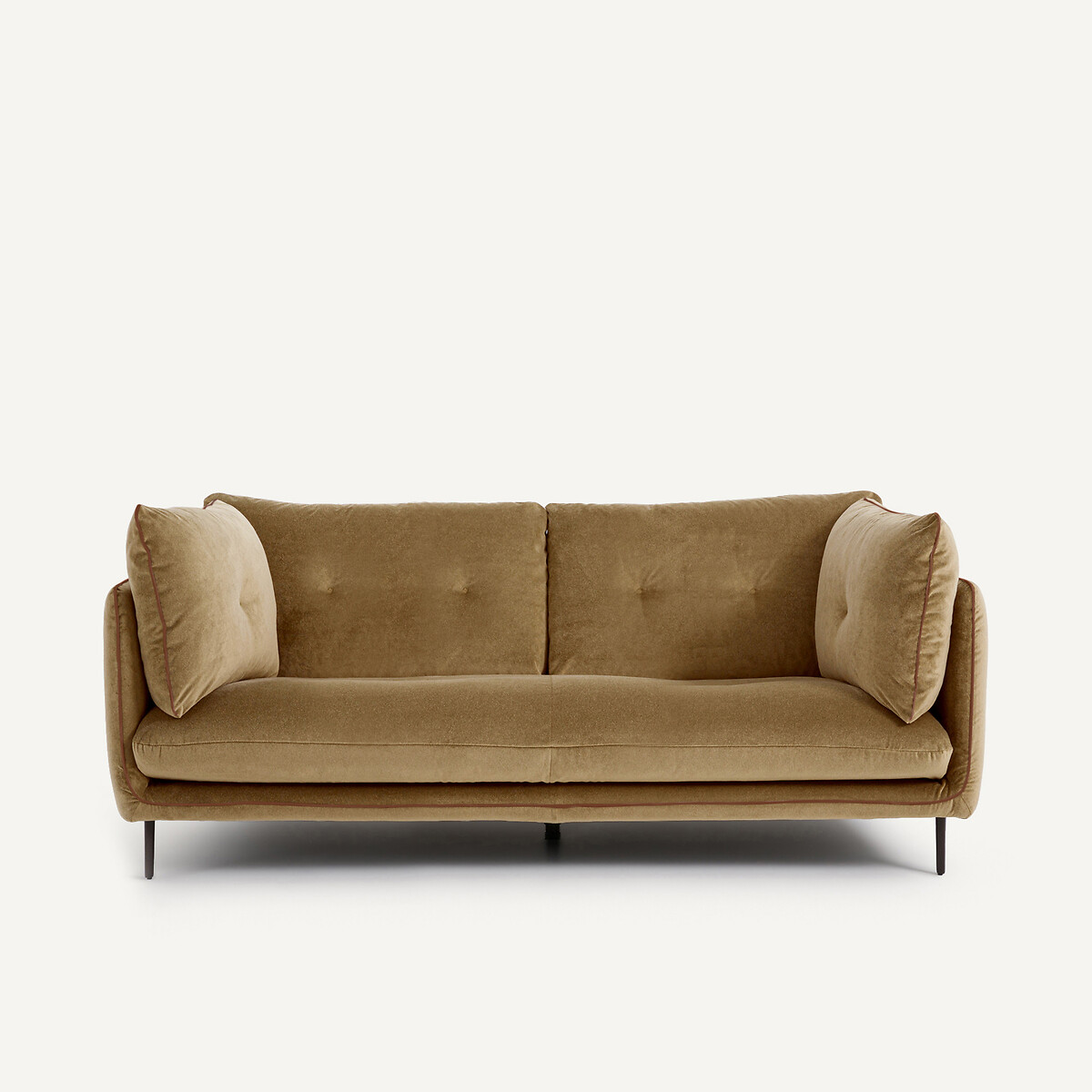 Compact καναπές από λινό βελούδο Μ106xΠ201xΥ80cm