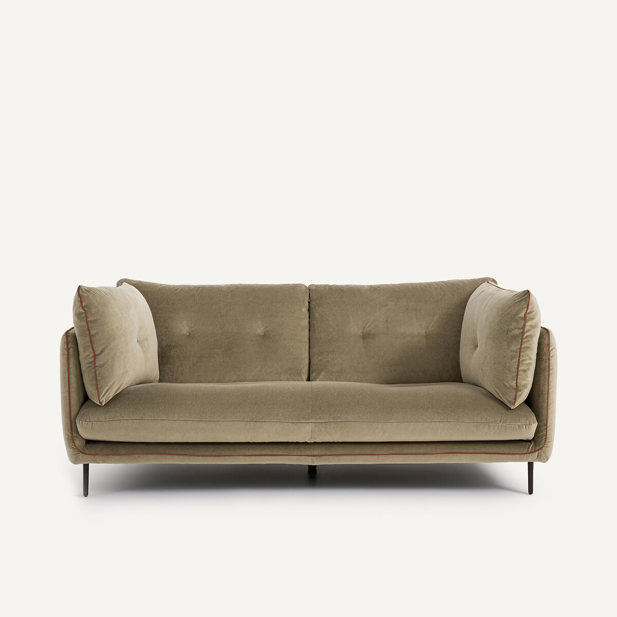 Compact καναπές από λινό βελούδο Μ106xΠ201xΥ80cm